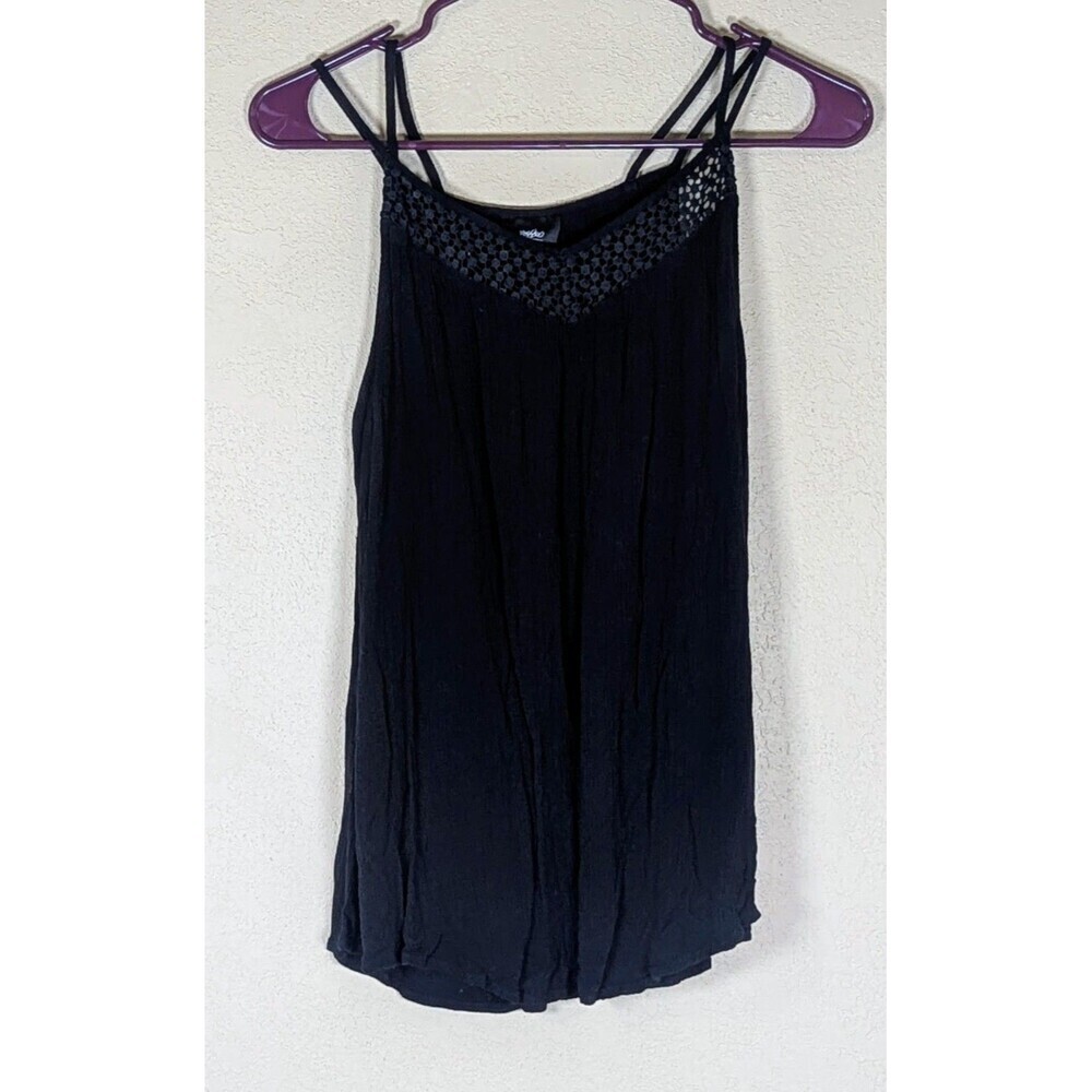 Mossimo Black Cami Spaghetti Strap Lace Neck Tank Top Medium